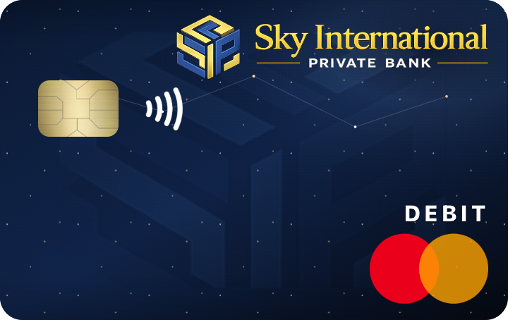 Nexford International Checking debit card, midnight and silver design