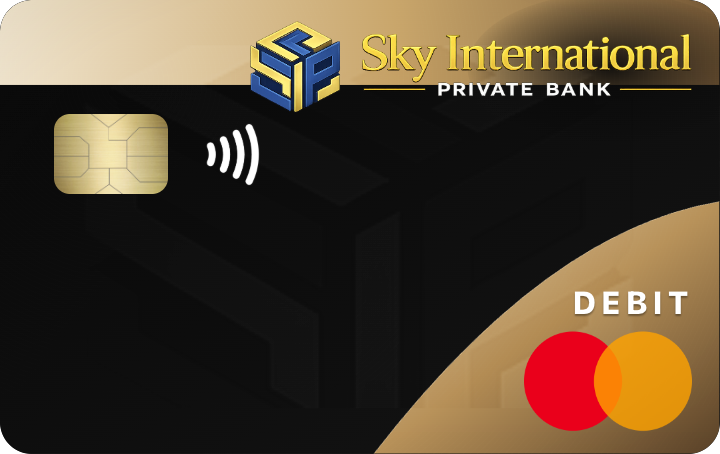 Nexford Private Checking debit card, onyx and champagne design